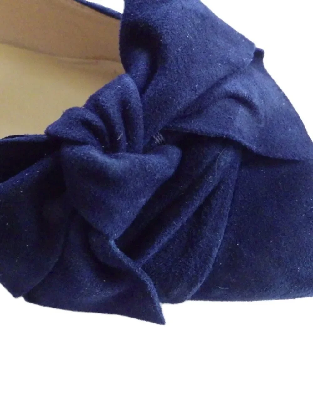 Talbots Edison Wrap Bow Flat/ Indigo Blue/ Suede Leather/ 9N